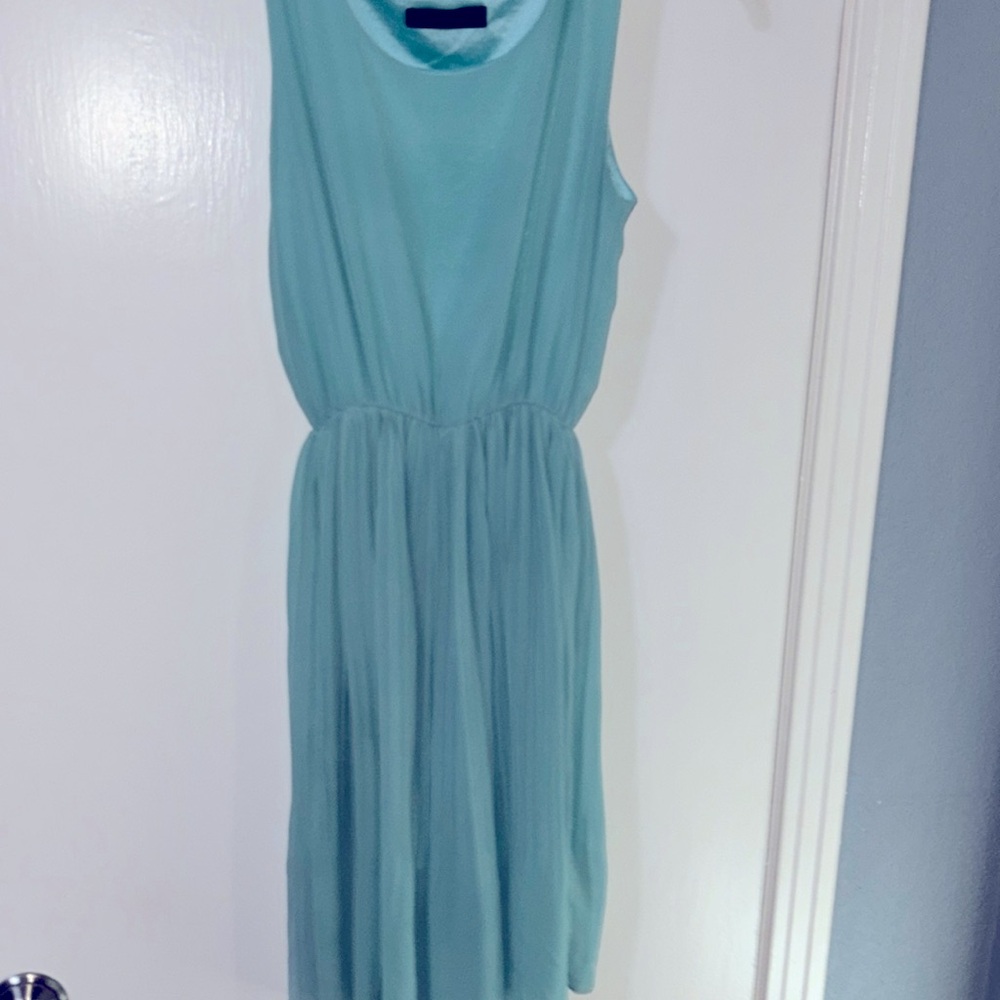TS Three seasons sz s aqua sleeveless dress  PTP ~16” with stretch length ~35”